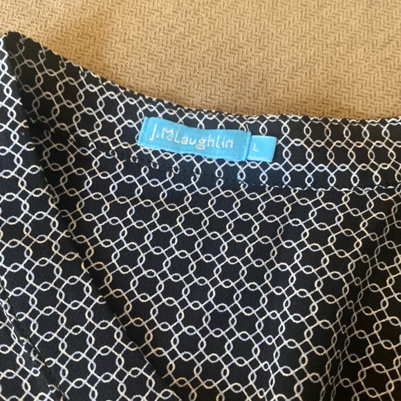 J. McLaughlin Women's Button Down Black White Chain Print‎ Sleeveless Blouse L6 - Picture 4 of 5